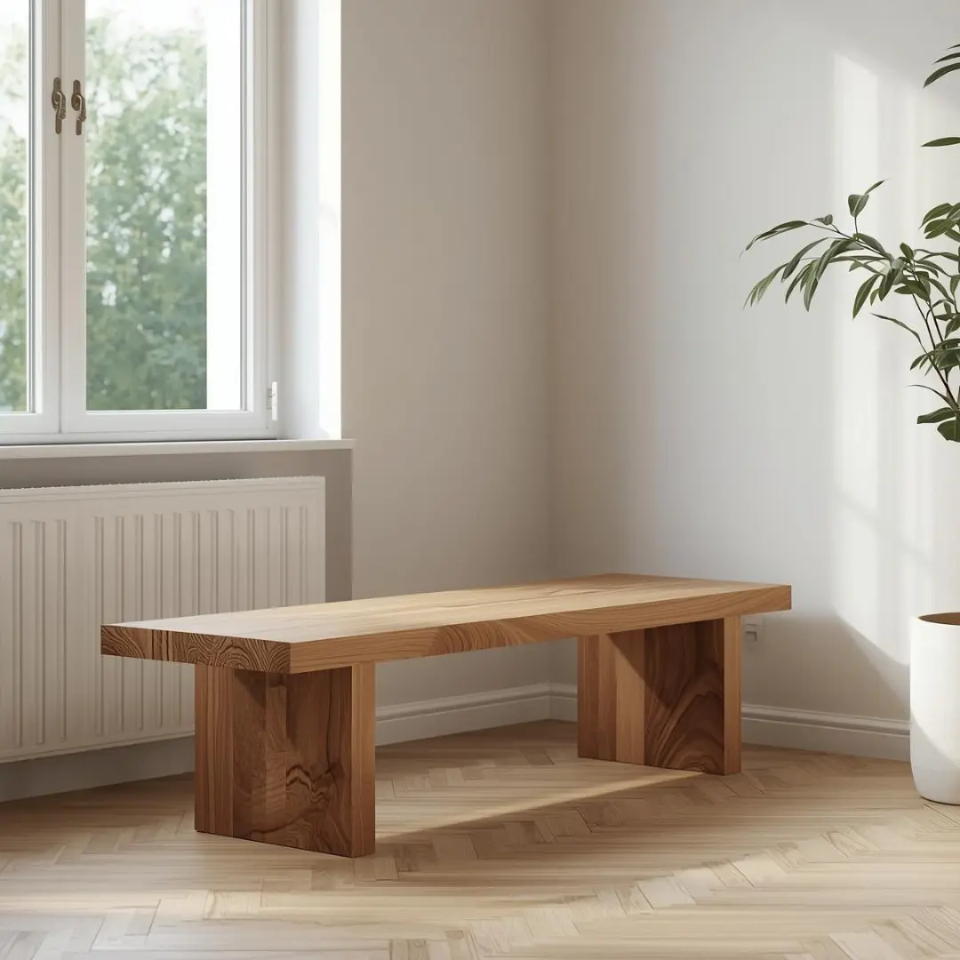 Bänk i massivt trä